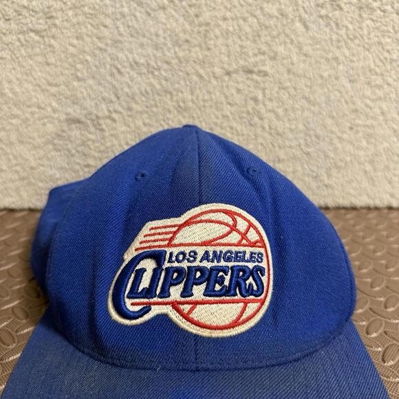 Vintage Los Angeles Clippers Hat Snapback Blue Mitchell & Ness NBA Cap Men’s - Picture 2 of 7